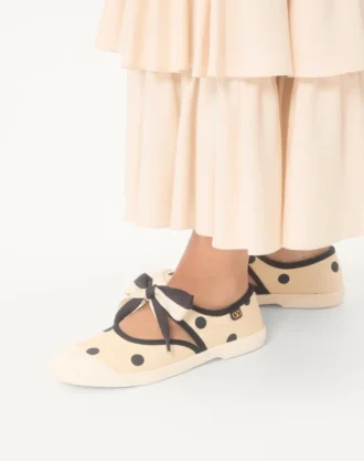 Bay By Bay Ballerina Sneakers, Moiré Plus De Pois Kumaş