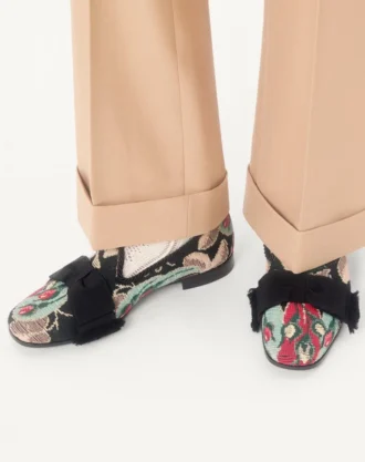 Bowow Jakarlı Kumaştan Loafer