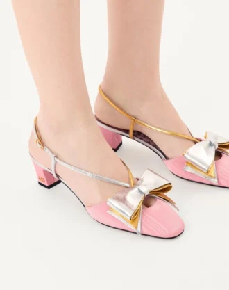 Bowow Slingback Pumps In Moirè Fabric 45Mm