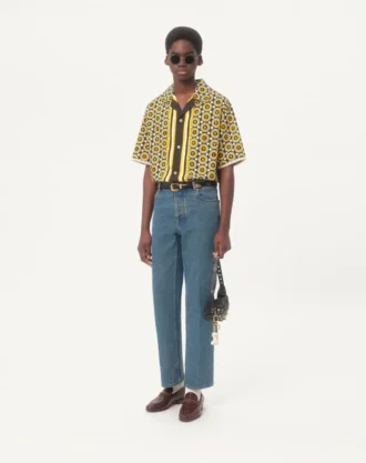 Bulles Royales Baskılı Pamuk Poplin Bowling Gömlek