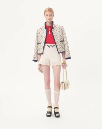 Cherryfic Baskılı Kadife Caban