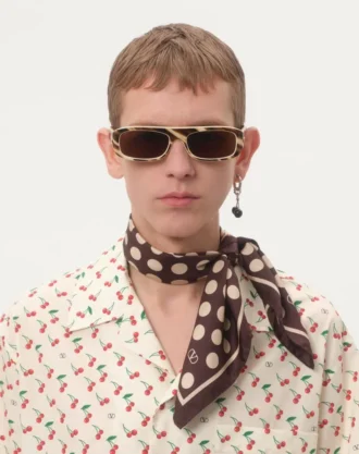 Cherryfic Baskılı Pamuk Poplin Bowling Gömlek