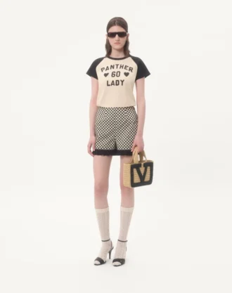 Chez Valentino Baskılı Pamuklu Tişört