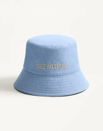 Chez Valentino Nakışlı Denim Bucket Şapka