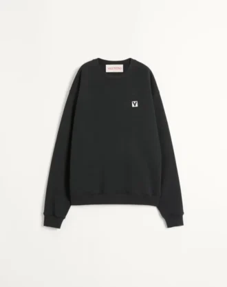 Chez Valentino Yamalı Pamuklu Bisiklet Yaka Sweatshirt