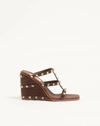 Cornely Nakışlı Dana Derisi Rockstud Wedge Slide 100 mm