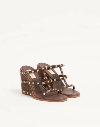 Cornely Nakışlı Dana Derisi Rockstud Wedge Slide 100 mm