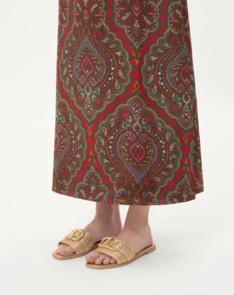 Cornely Nakışlı Vlogo Signature Metalik Deri Slide Sandal