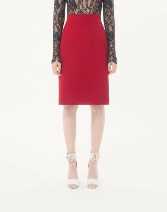 Düz Yün Tweed Etek