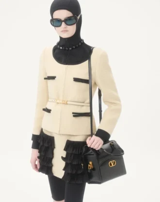 Düz Yünlü Tweed Ceket