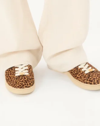 Fauve Eclat baskı ve nappa dana derisi saçlı dana derisi Royco spor ayakkabı