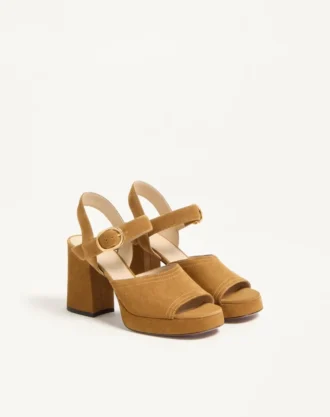 Fawcette Platform Kabuk Deri Sandal 100 mm