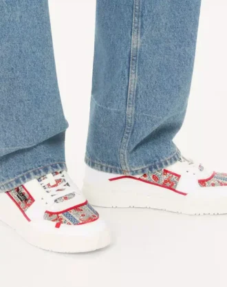 Freedots Düşük Bilekli Ayakkabı, Dana Derisi ve Voyage Imaginaire Kumaş