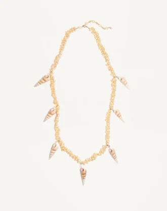 Jardin Aquatique Metal ve Kabuk Kolye