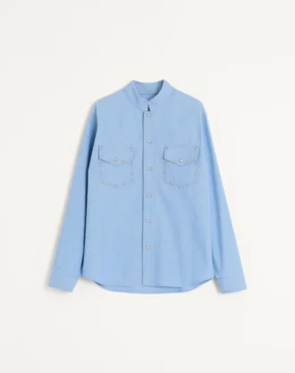 Kabaşonlu Denim Gömlek