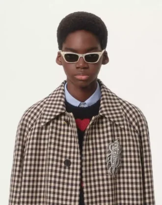 Kalp Jakarlı Desenli Mohair Yün ve Lurex Kazak