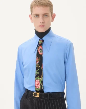 Kağıt Çiçek Desenli İpek Kravat