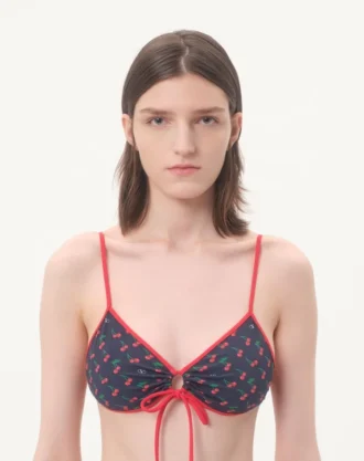 Kiraz Desenli Likralı Bikini