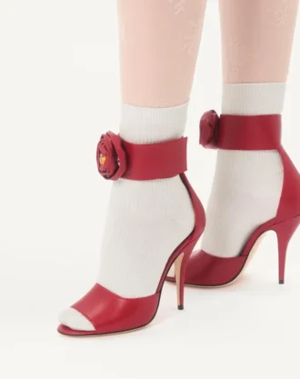 Kristalli Drip Rose Kidskin Sandal 105 mm