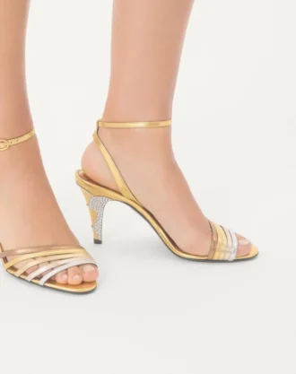 Ladycrush Sandal, Lamine Nappa ve Kristallerle 85 mm