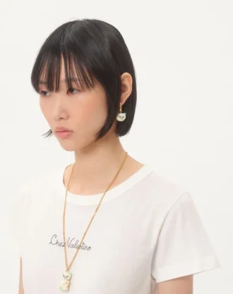 Le Chat De La Maison Metal ve Naylon Tek Küpe