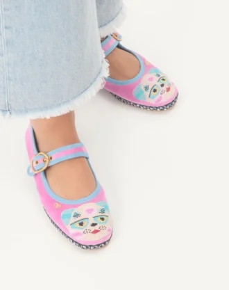 Le Chat De La Maison Nakışlı Mary-Jane Endouce Kadife Balerina