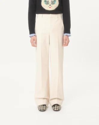 Manşetli Pamuk Kanvas Pantolon