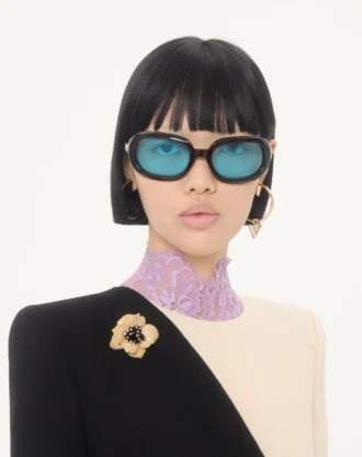 Metal, Emaye ve Kumaştan Fleur Lumineuse Broş