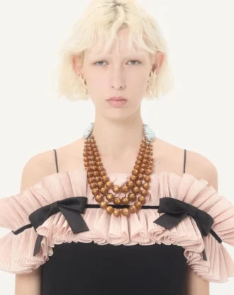 Metal, Reçine ve Kristal Coeur Hyperbole Kolye