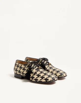 Mj Blues Dokuma Deri Houndstooth Derby