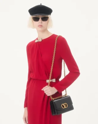 Nakışlı Cady Couture Midi Elbise