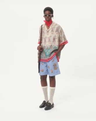 Nakışlı Denim Bermuda Şort