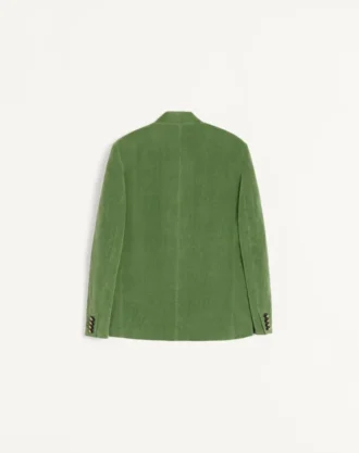 Pamuk Kadife ve Yıkanmış Keten Ceket, Mandarin Yakalı