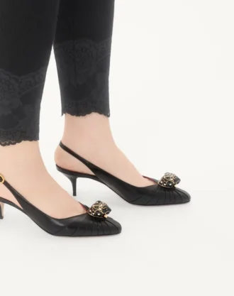 Panthea Keçi Derisi Topuklu Ayakkabı 55 mm