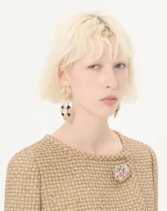 Pas Plus Metal, Reçine, Emaye ve Swarovski® Kristal Küpeler