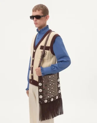 Plastron ve Fırfırlı Pamuk Poplin Gömlek