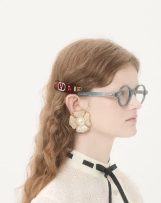 Reçine, Metal ve Swarovski® Kristallerinden Yapılmış Vlogo İmza Saç Tokası