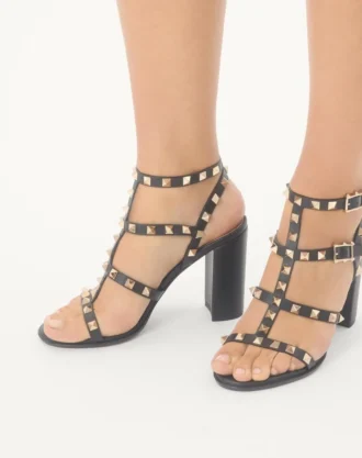 Rockstud Ayak Bileği Kayışlı Sandal 90 Mm