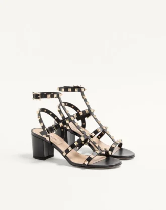 Rockstud Dana Derisi Ayak Bileği Kayışlı Sandal 60 Mm