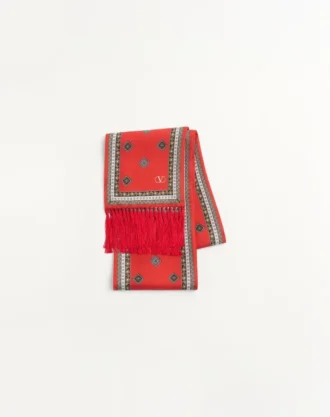 Saçaklı Chamber İpek Bandeau Eşarp