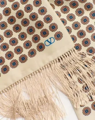 Saçaklı Chamber İpek Bandeau Eşarp