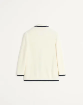 Torchon Paspaslı Tek Sıralı Yün ve Pamuk Ceket