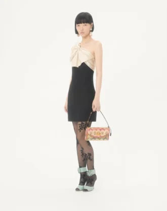 Valentino Garavani DeVain Küçük Omuz Çantası, Jakarlı Apres L’Hiver Kumaş