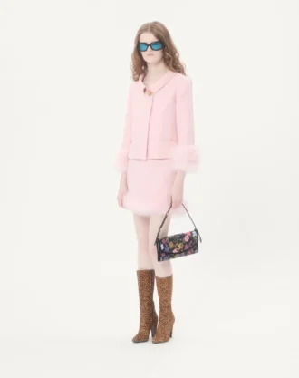 Valentino Garavani DeVain Küçük Omuz Çantası, Moiré Papier Çiçek Desenli Kumaş