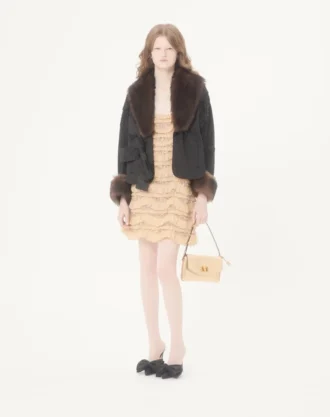 Valentino Garavani DeVain Lamine Nappa Deri Küçük Omuz Çantası