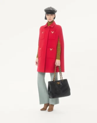 Valentino Garavani Laseine Chevron Desenli Nappa Deri Alışveriş Çantası