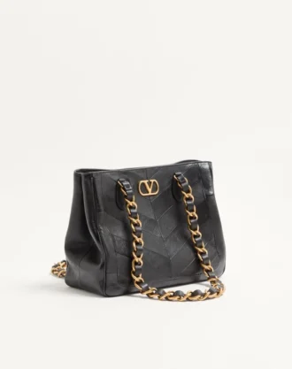 Valentino Garavani Laseine Küçük Alışveriş Çantası, Chevron Desenli Nappa Deri