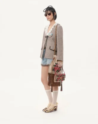 Valentino Garavani Nellcôte Alice Nakışlı Saçaklı Çanta