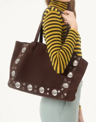 Valentino Garavani Orta Boy Nellcôte Süet Alışveriş Çantası