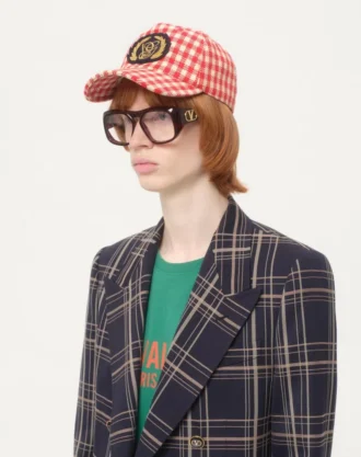 Valentino Garavani Pamuk ve Yün Baseball Şapka, Yama Detaylı